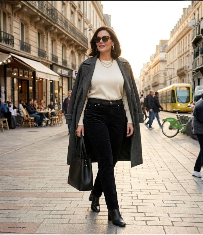 Pantalon velours noir femme DORURE1N MAYFLOWER - Confort & Chic