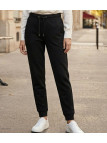 Pantalon de détente femme en molleton noir MAYFLOWER PELICAN2 avec cordon de serrage et poches.