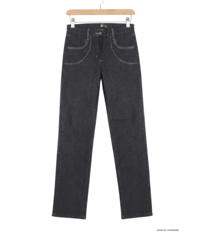 MAYFLOWER SE1111J - Pantalon Extensible Bleu Denim Femme