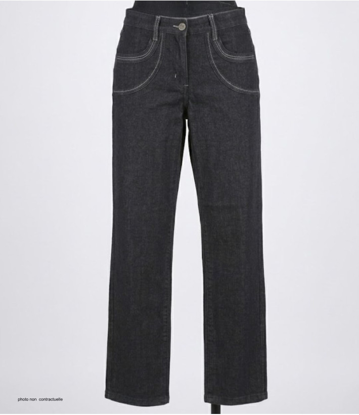 MAYFLOWER SE1111J - Pantalon Extensible Bleu Denim Femme