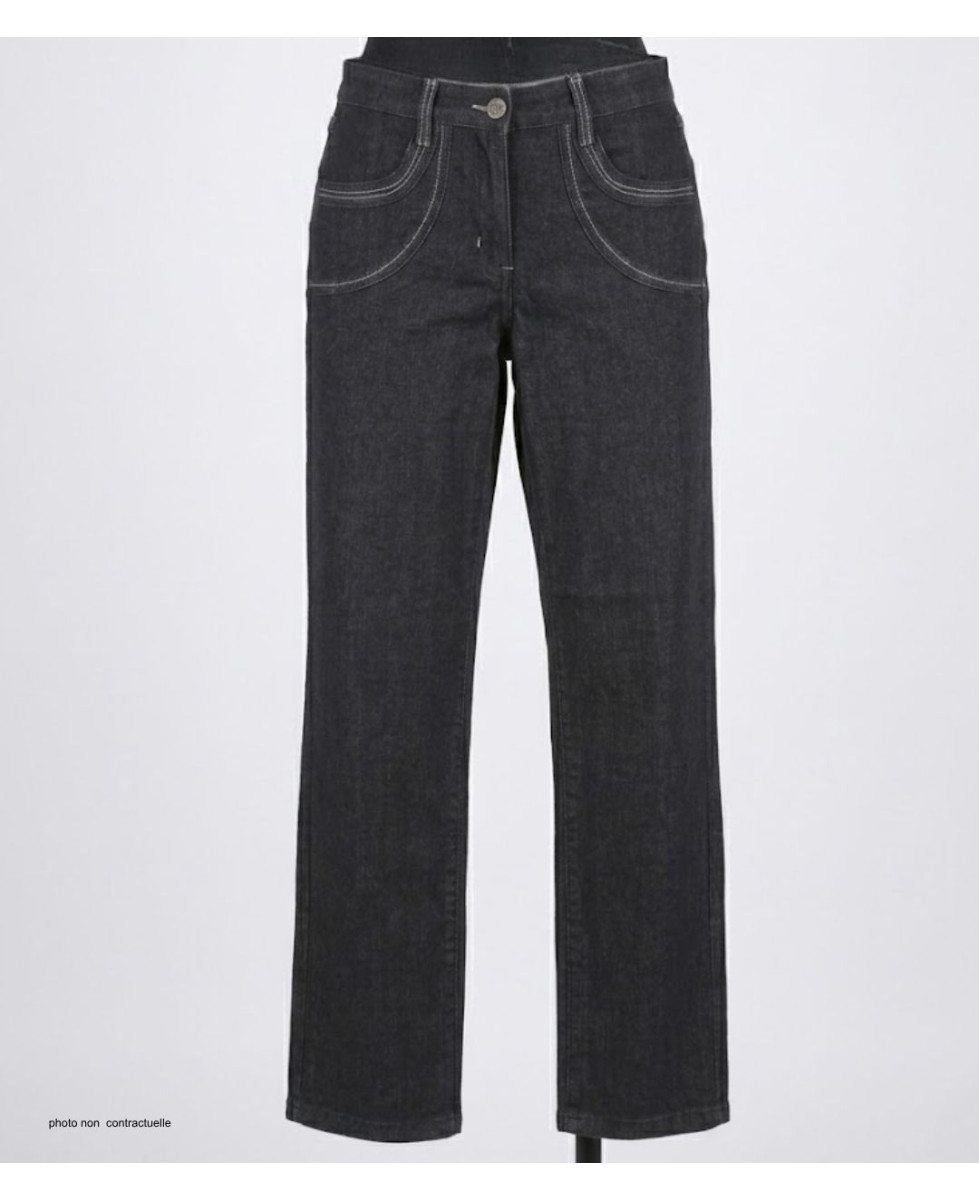 MAYFLOWER SE1111J - Pantalon Extensible Bleu Denim Femme