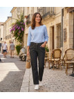 MAYFLOWER SE1111J - Pantalon Extensible Bleu Denim Femme