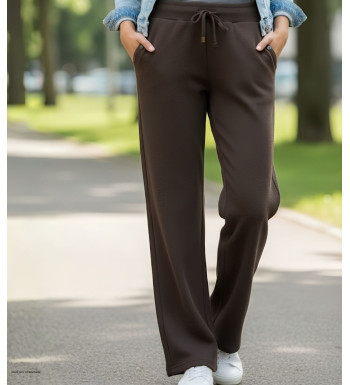 Pantalon Détente en Molleton de Coton Marron