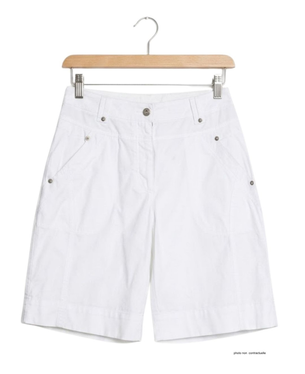 AXONE ARI1 - Bermuda Blanc Femme | Confort & Élégance Été