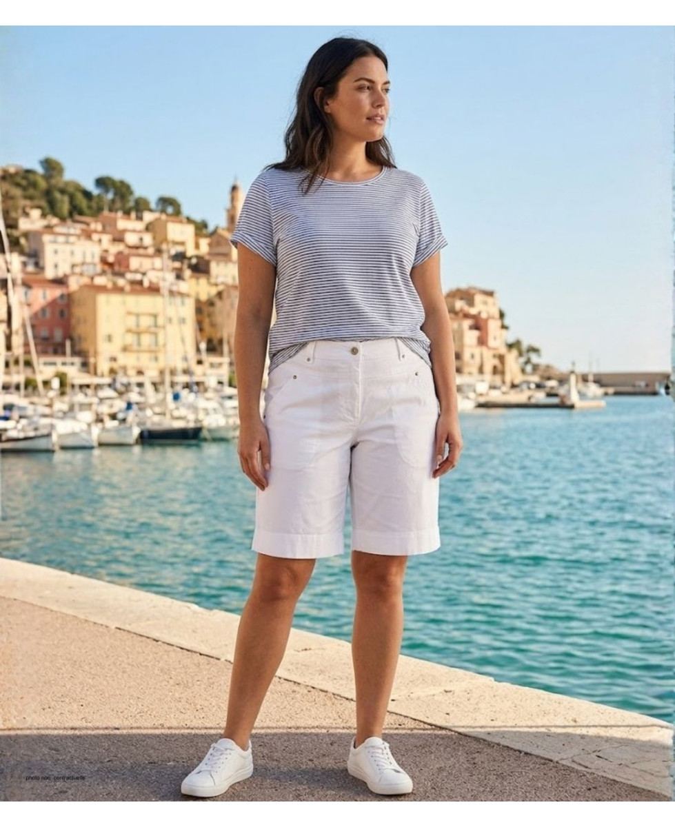 AXONE ARI1 - Bermuda Blanc Femme | Confort & Élégance Été