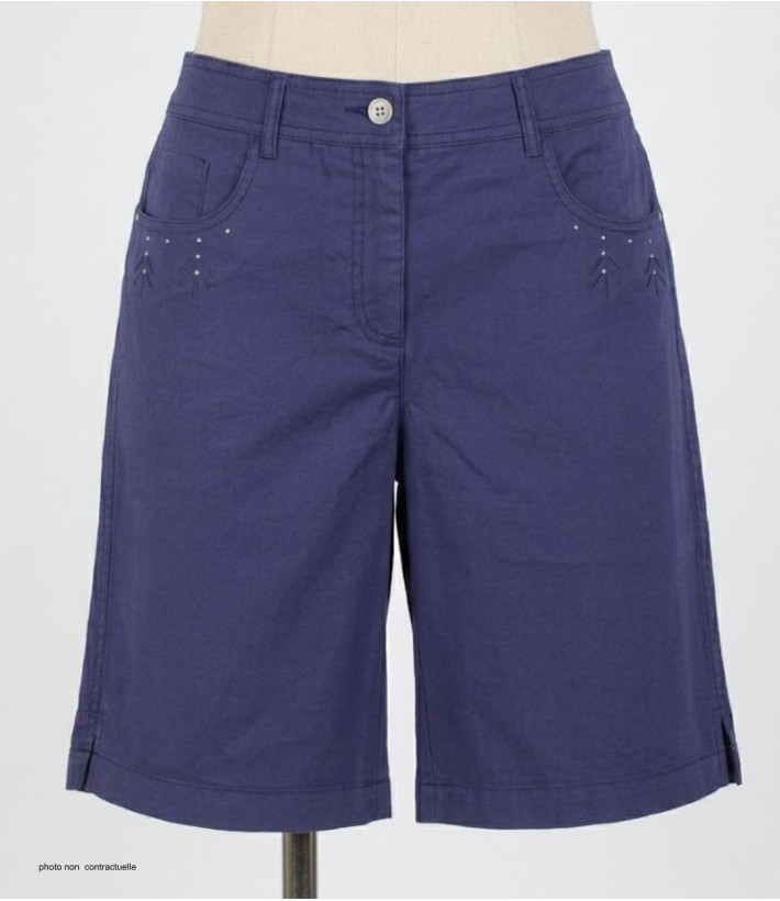 MAYFLOWER Bermuda Marine Stretch | Détails Clous Argentés