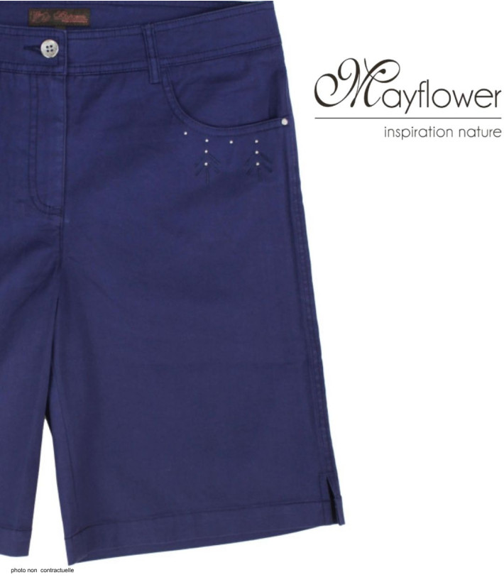 MAYFLOWER Bermuda Marine Stretch | Détails Clous Argentés