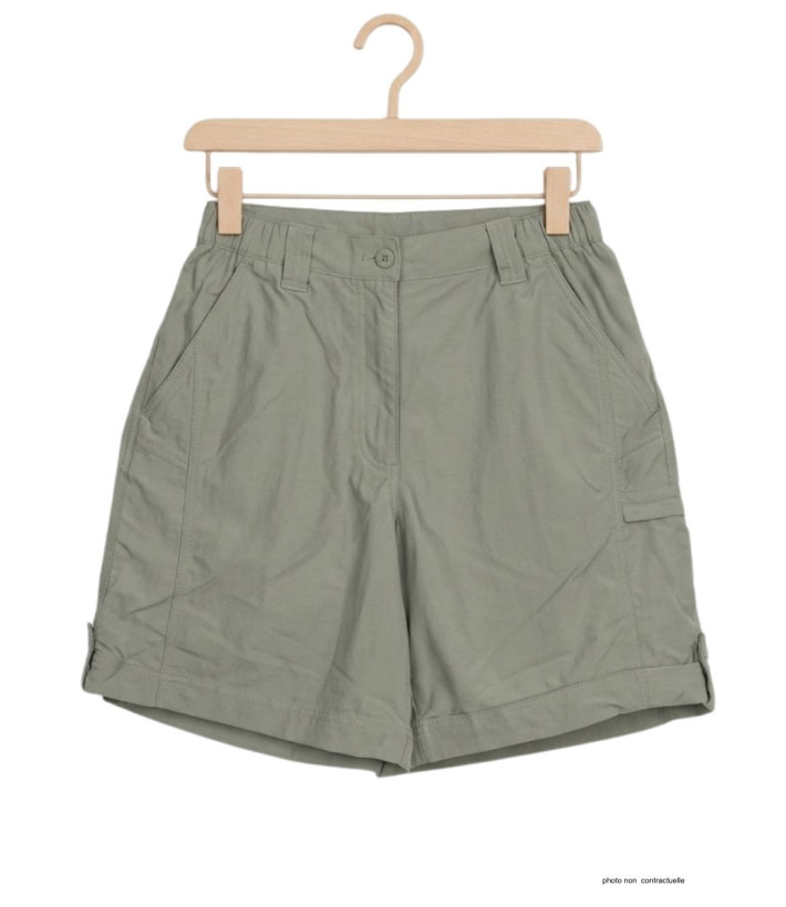 Short femme OGALO SE1181 multi-poches léger kaki clair