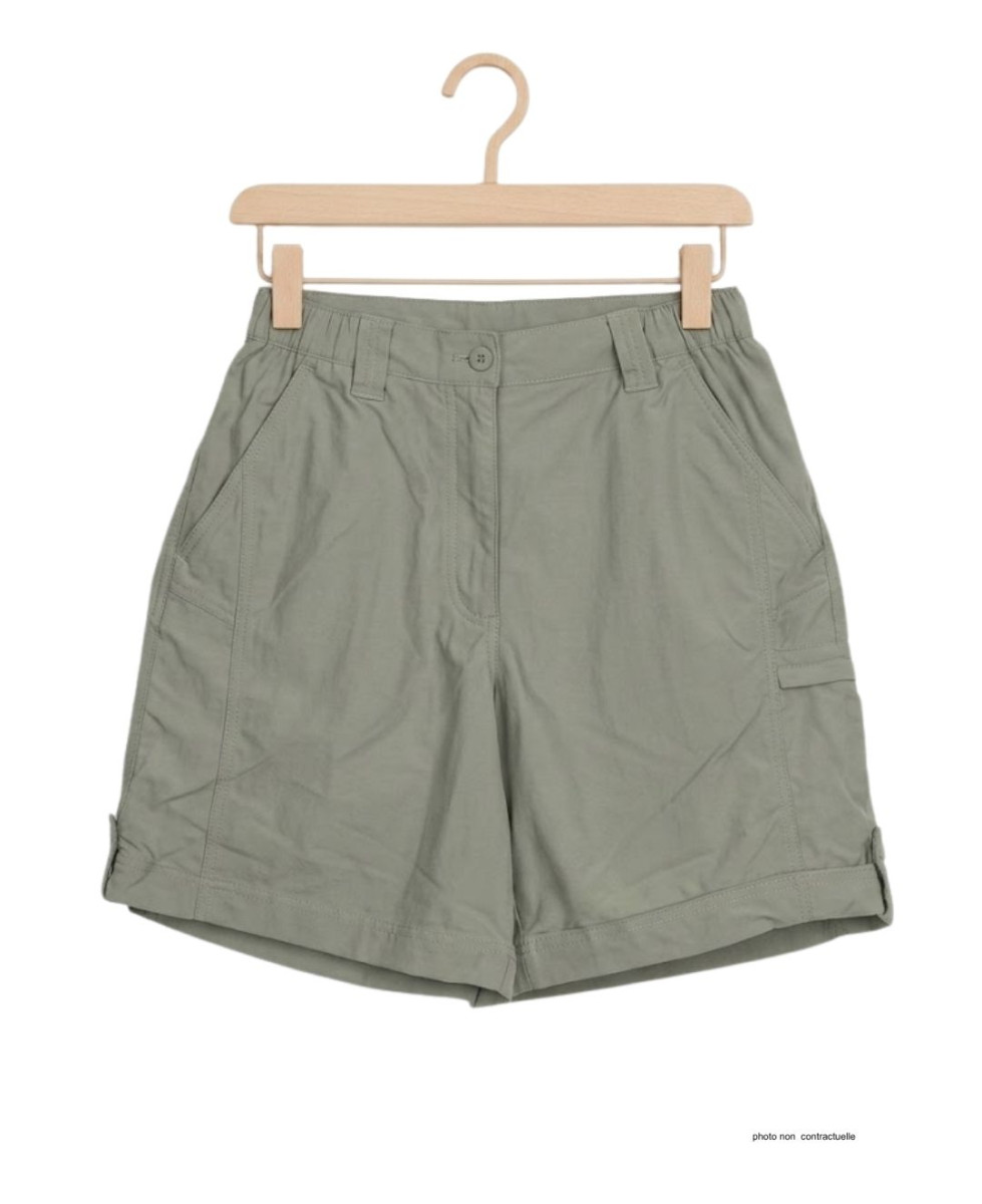 Short femme OGALO SE1181 multi-poches léger kaki clair
