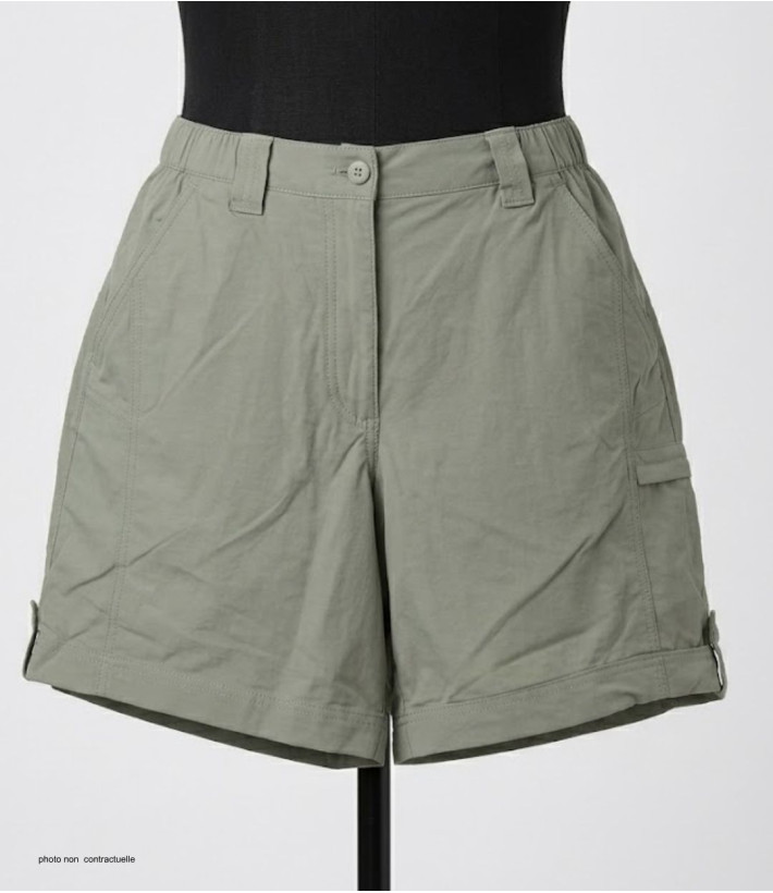Short femme OGALO SE1181 multi-poches léger kaki clair