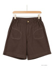 Short marron MAYFLOWER MEKNES SE8033 coton stretch taille élastique