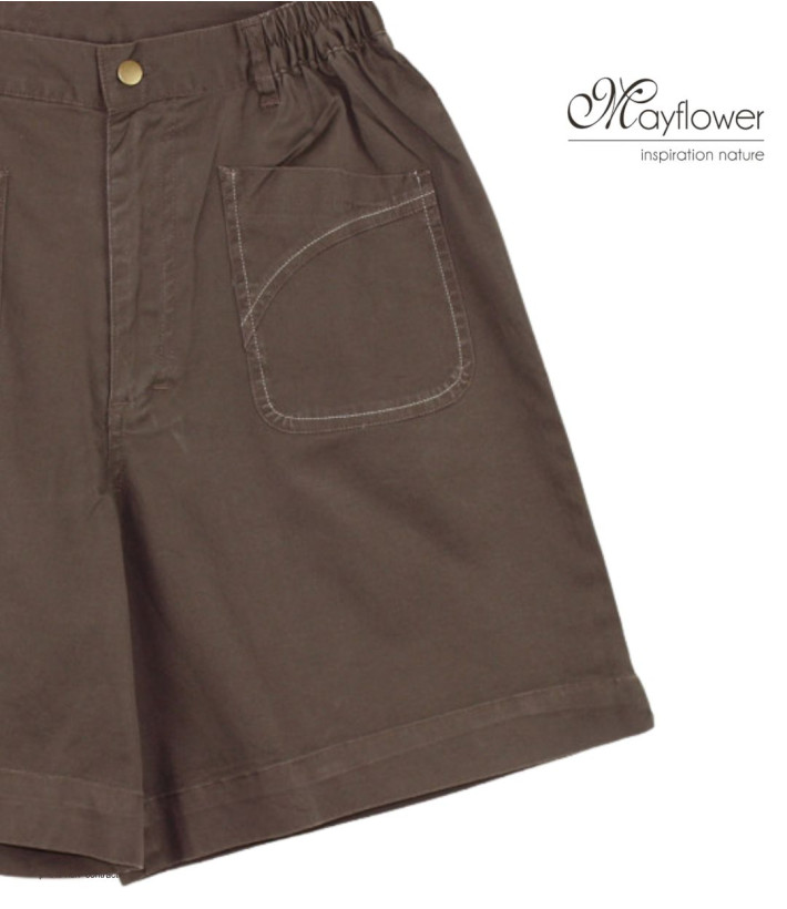 Short marron MAYFLOWER MEKNES SE8033 coton stretch taille élastique