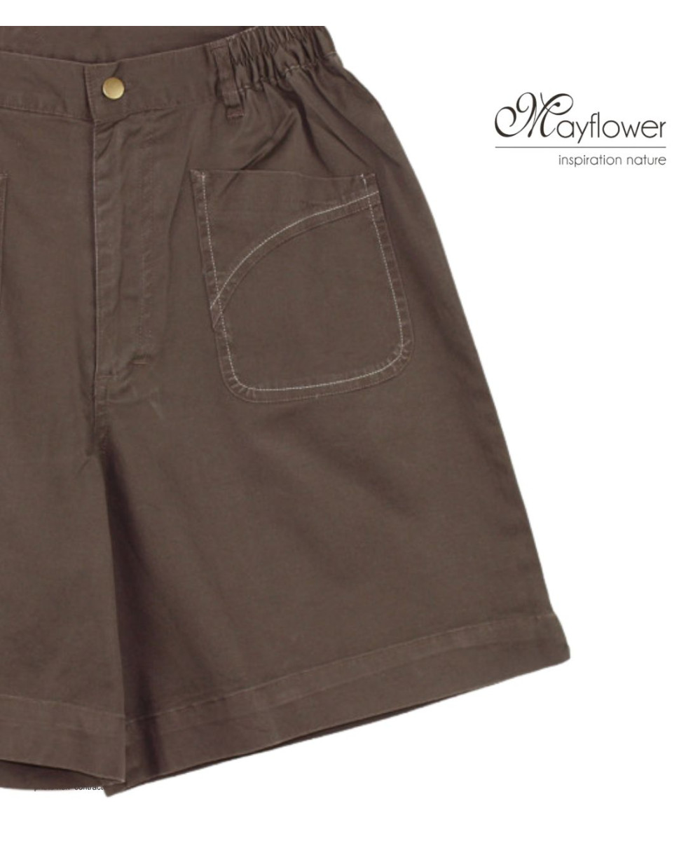 Short marron MAYFLOWER MEKNES SE8033 coton stretch taille élastique