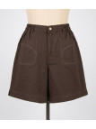 Short marron MAYFLOWER MEKNES SE8033 coton stretch taille élastique