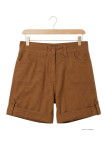 Short camel MAYFLOWER BOCCAC en lin et coton ajustable