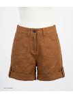 Short camel MAYFLOWER BOCCAC en lin et coton ajustable