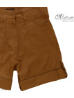 Short camel MAYFLOWER BOCCAC en lin et coton ajustable