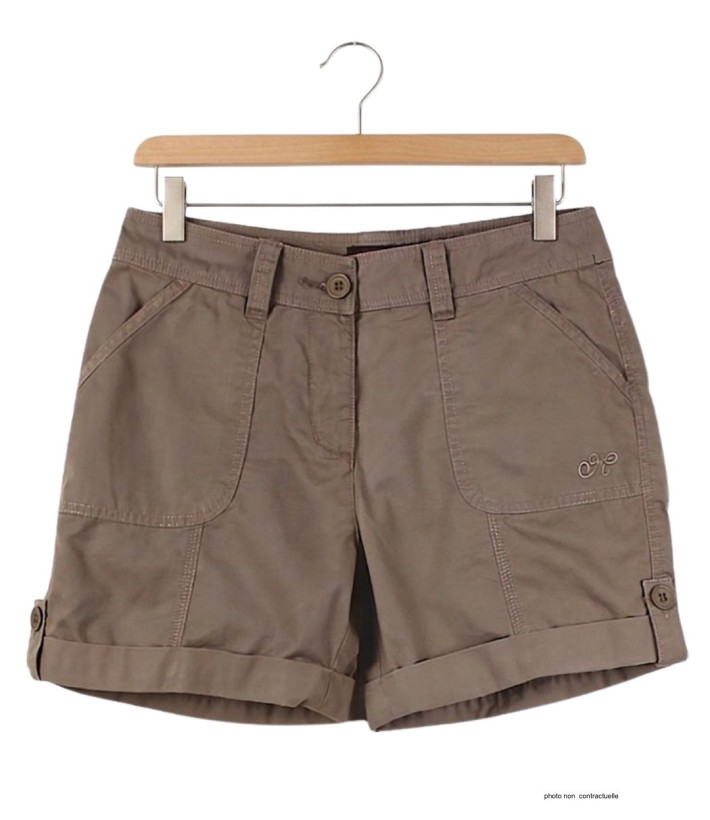 Short taupe MAYFLOWER EXTRA2T en coton à revers réglables