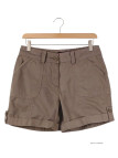 Short taupe MAYFLOWER EXTRA2T en coton à revers réglables