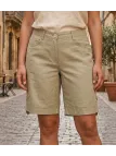 Short grandes tailles beige AXONE MAGO1 en lin et coton