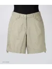 Short grandes tailles beige AXONE MAGO1 en lin et coton