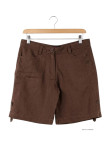 Short grandes tailles brun AXONE MAGO2 en lin et coton