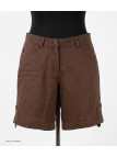 Short grandes tailles brun AXONE MAGO2 en lin et coton