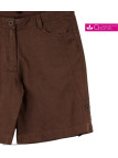 Short grandes tailles brun AXONE MAGO2 en lin et coton