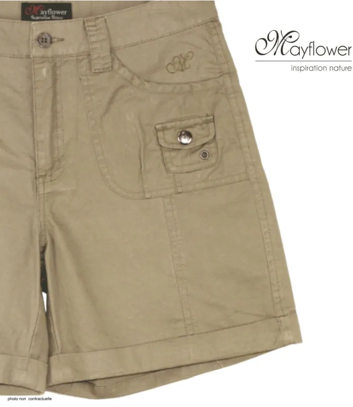 Short beige MAYFLOWER MARK2 en coton doux et confortable