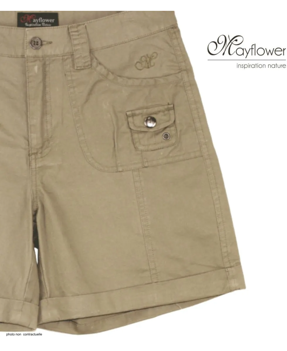 Short beige MAYFLOWER MARK2 en coton doux et confortable