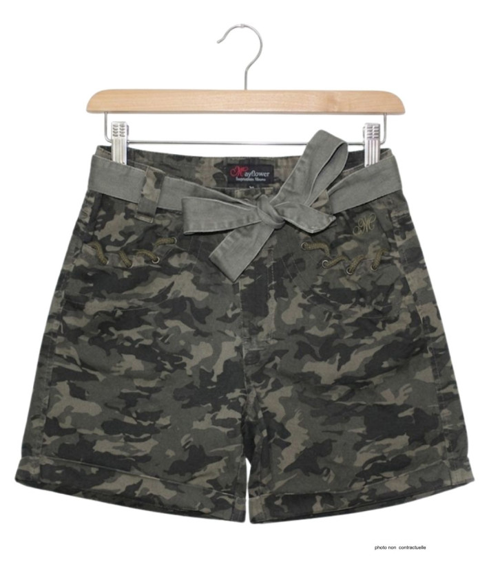 Short camouflage MAYFLOWER MAXI1 en coton avec ceinture