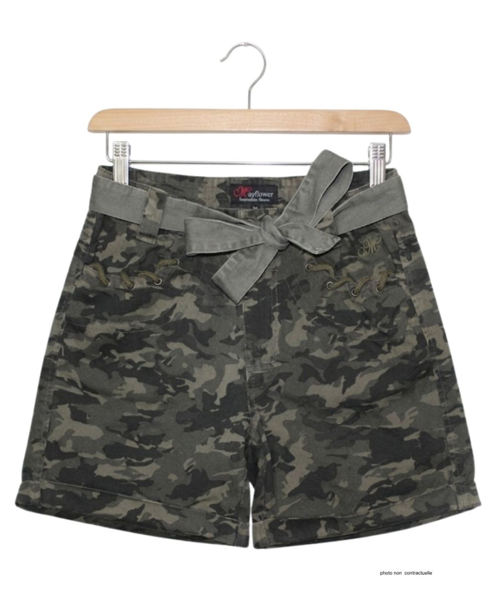Short camouflage MAYFLOWER MAXI1 en coton avec ceinture