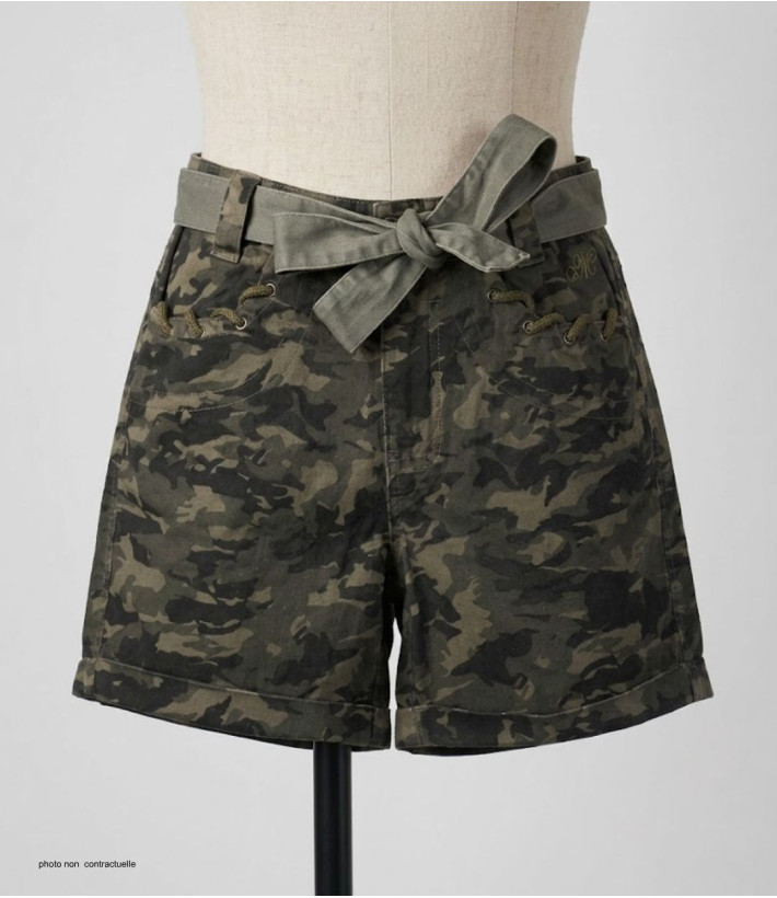 Short camouflage MAYFLOWER MAXI1 en coton avec ceinture