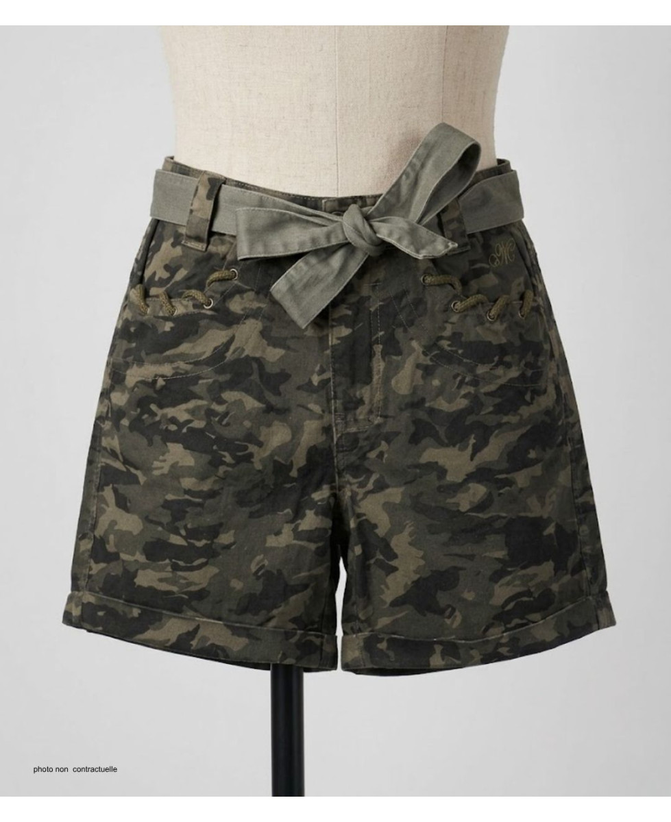 Short camouflage MAYFLOWER MAXI1 en coton avec ceinture
