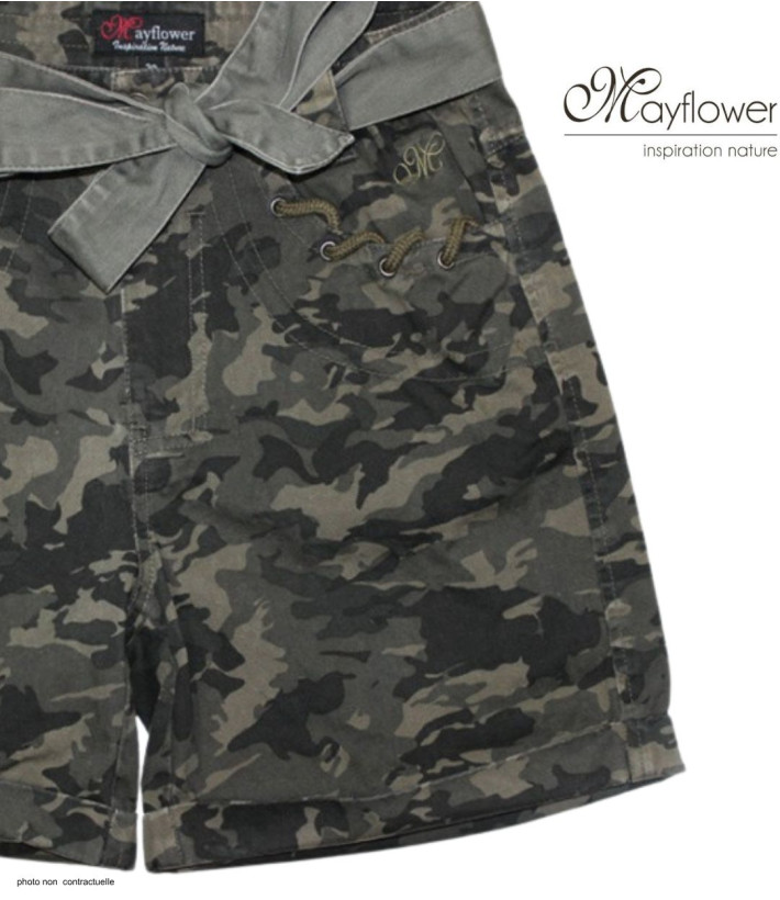 Short camouflage MAYFLOWER MAXI1 en coton avec ceinture