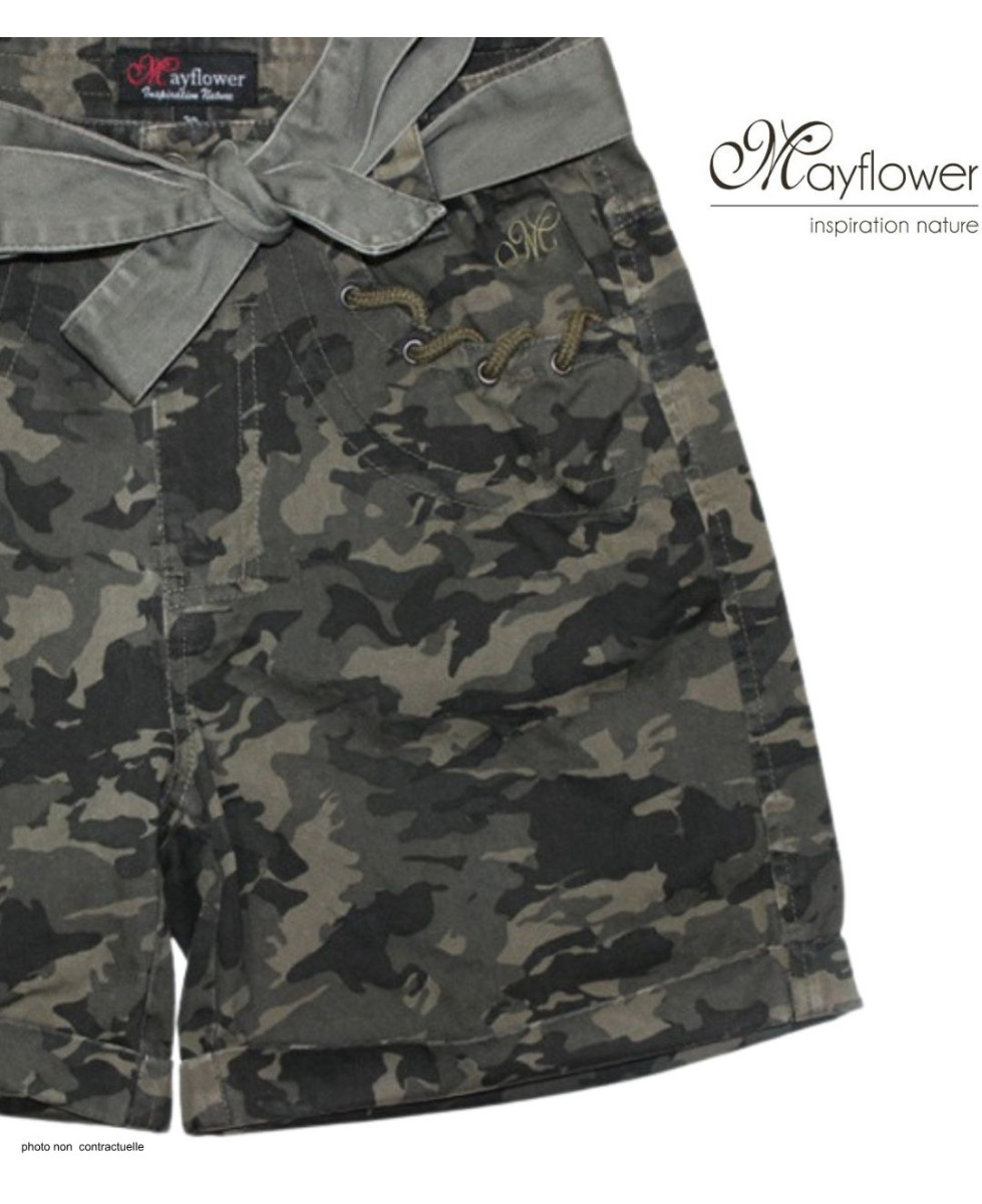 Short camouflage MAYFLOWER MAXI1 en coton avec ceinture