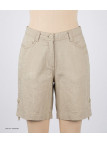 MAYFLOWER MINDY1 : Short en Lin Beige à Longueur Réglable