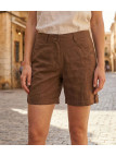 MAYFLOWER MINDY2 : Short en Lin Brun Marron Modulable