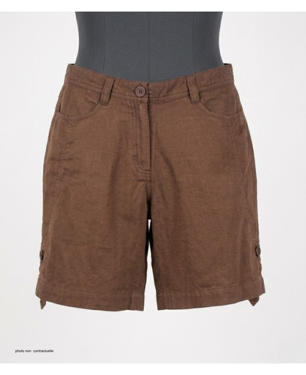 MAYFLOWER MINDY2 : Short en Lin Brun Marron Modulable
