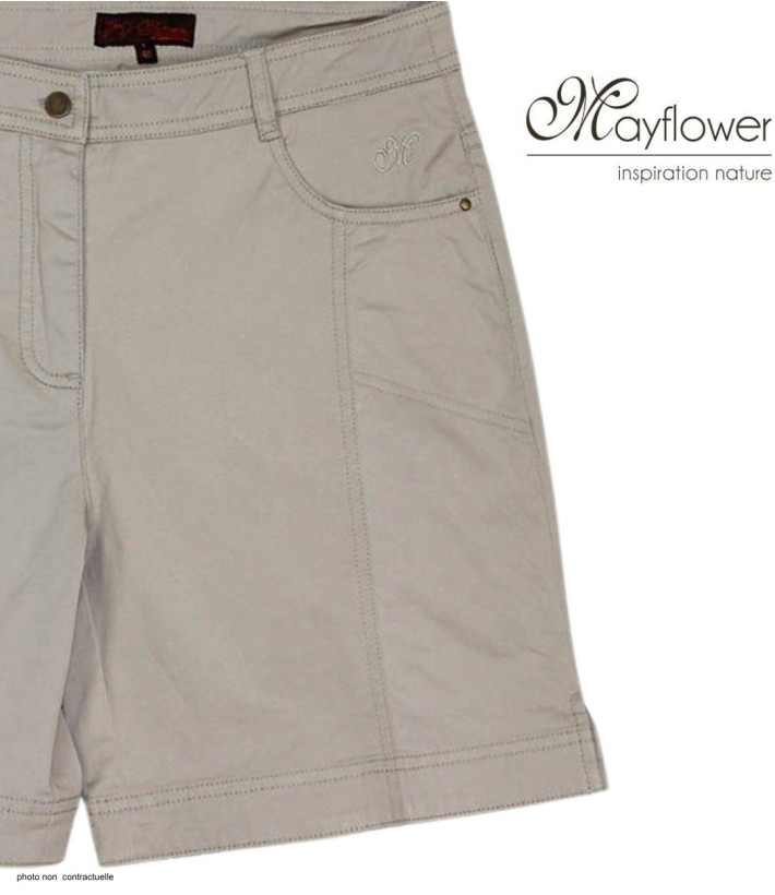 MAYFLOWER MIRZA1 : Short en Tissu Extensible et Stretch Confort