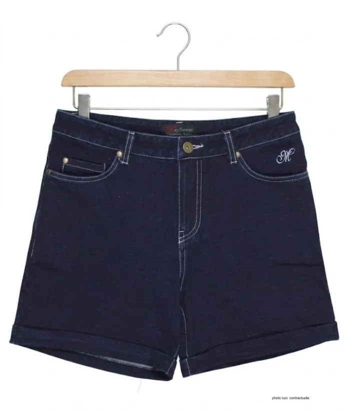 MAYFLOWER SAMARA1 : Short en Tissu Extensible Stretch Femme