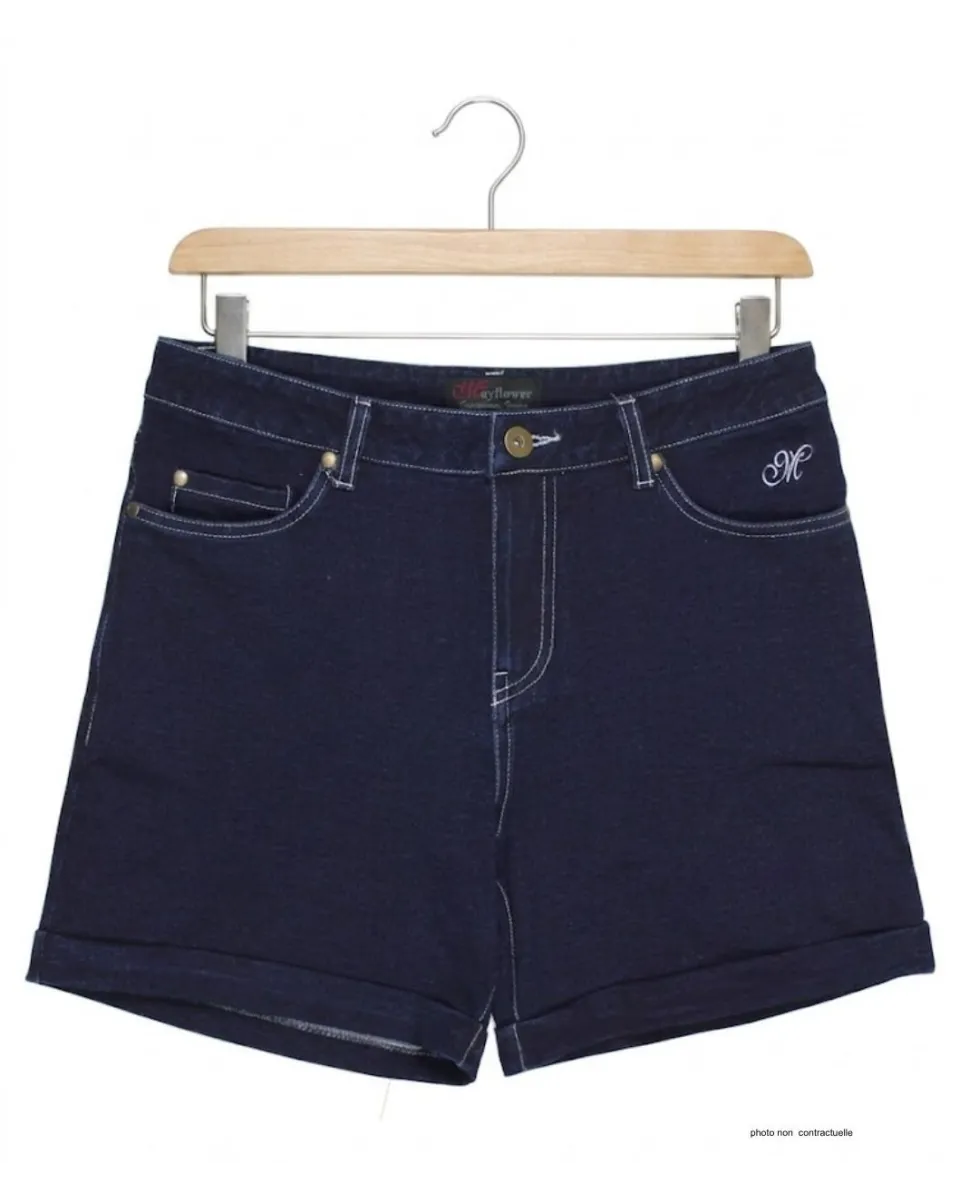 MAYFLOWER SAMARA1 : Short en Tissu Extensible Stretch Femme