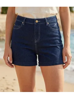 Short d'été confortable pour femme en tissu extensible stretch de la marque MAYFLOWER modèle SAMARA1 avec poches pratiques.