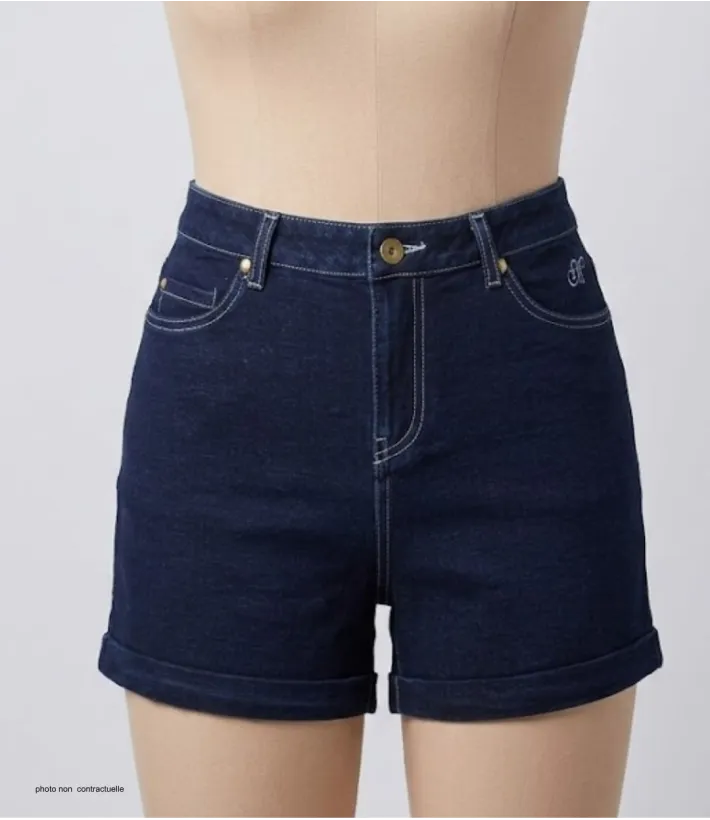 MAYFLOWER SAMARA1 : Short en Tissu Extensible Stretch Femme
