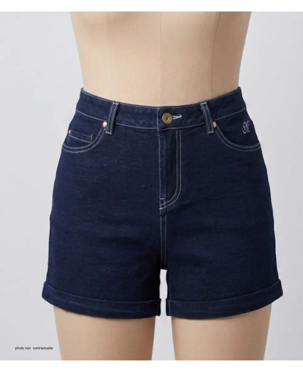 MAYFLOWER SAMARA1 : Short en Tissu Extensible Stretch Femme