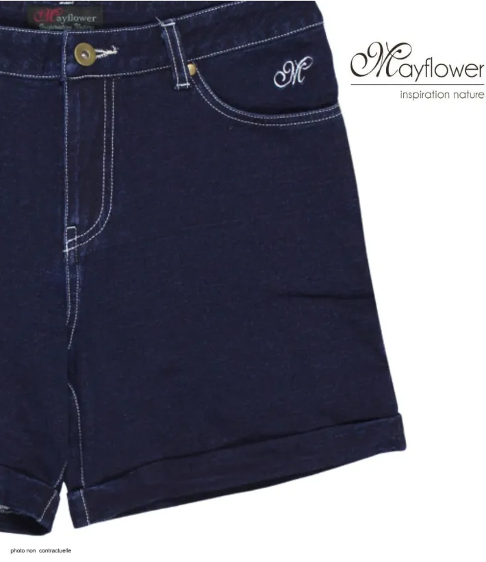 MAYFLOWER SAMARA1 : Short en Tissu Extensible Stretch Femme