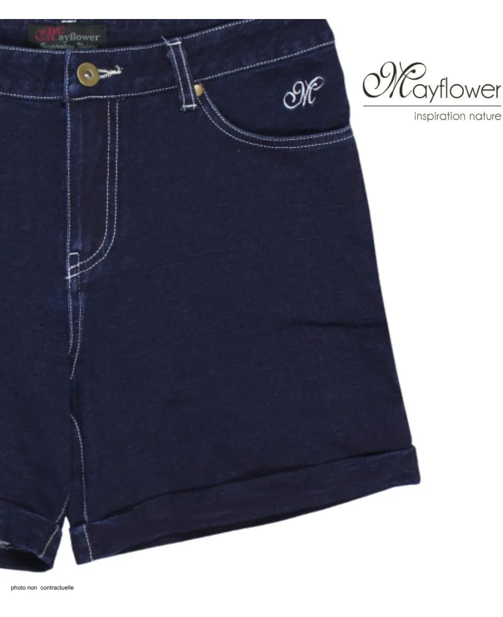 MAYFLOWER SAMARA1 : Short en Tissu Extensible Stretch Femme