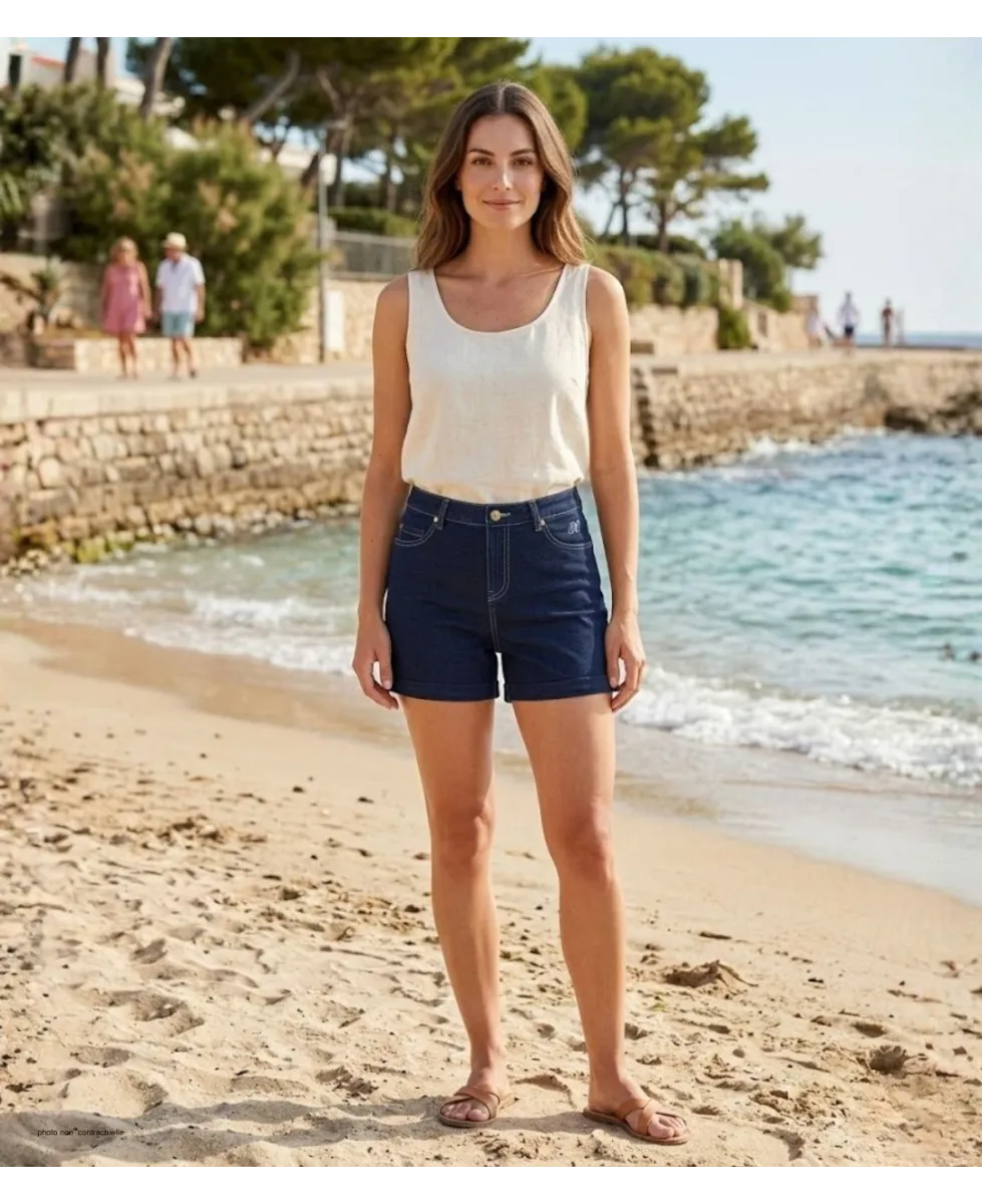 MAYFLOWER SAMARA1 : Short en Tissu Extensible Stretch Femme