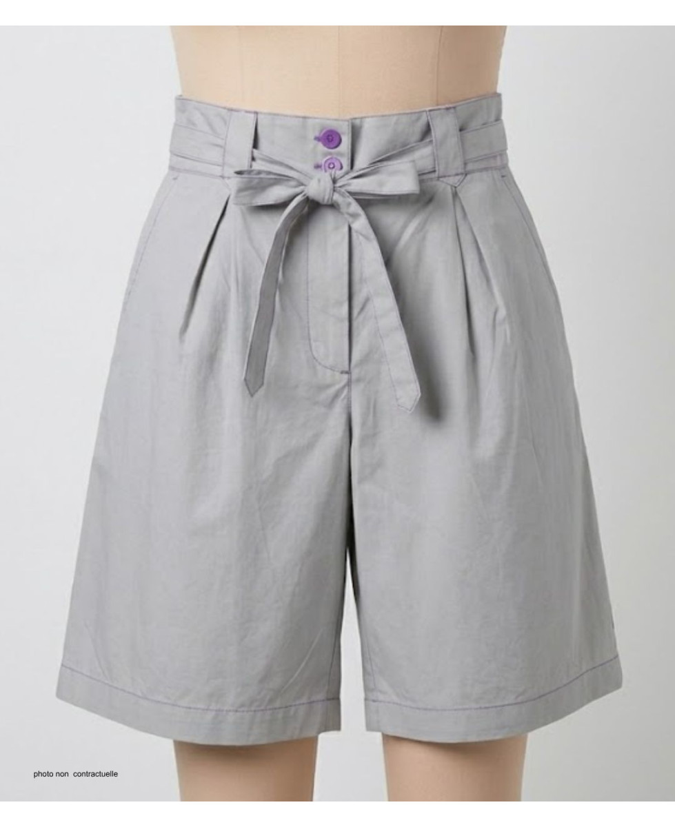 MAYFLOWER SE1105M : Short Mi-Long Mauve avec Ceinture Elégante