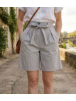 MAYFLOWER SE1105T : Short Mi-Long Turquoise avec Ceinture Elégante